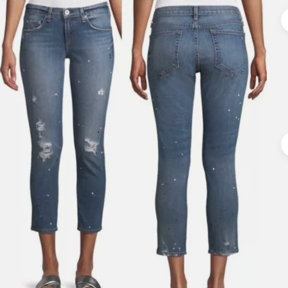 rag & bone | Jeans | Rag Bone Paint Splatter Distressed Lucky Dre Capri ...